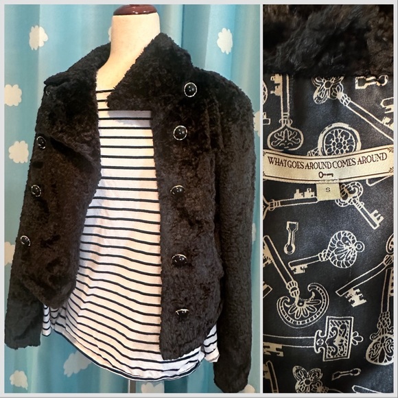 What Goes Around Comes Around Jackets & Blazers - Anthropologie WGACA Faux lamb fur double breasted jacket.